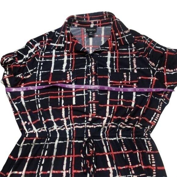 EnFocus 14P red white blue check summer dress - Picture 10 of 11